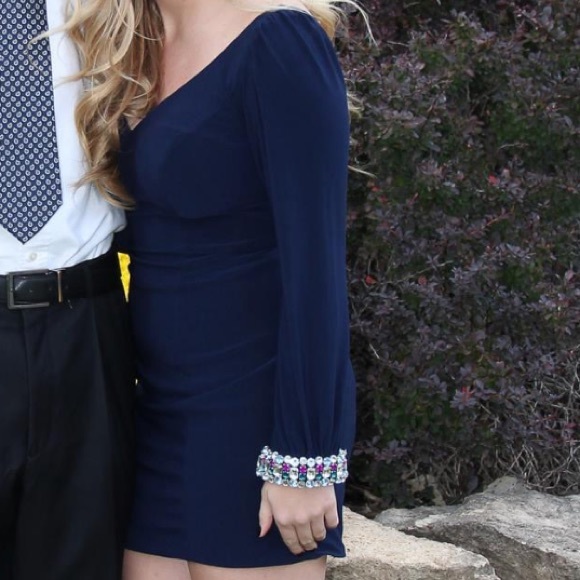 Black By Blush Prom or Cocktail Dress in Navy - Picture 3 of 6